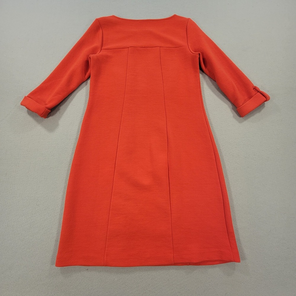 Boden Textured Shift Dress Coral‎ Red 3/4 Sleeve Mod Preppy Classic Women's US 8 - Picture 11 of 11